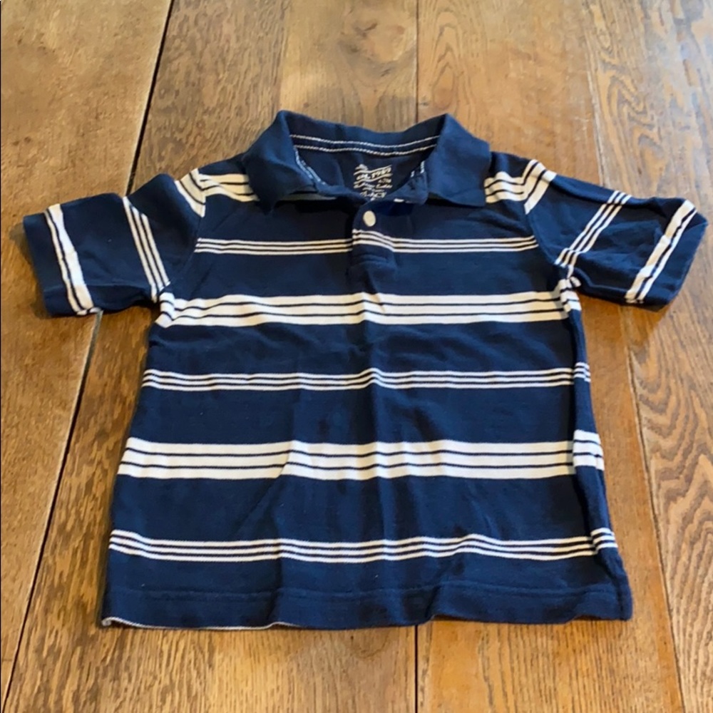 Children’s Place navy and white striped polo